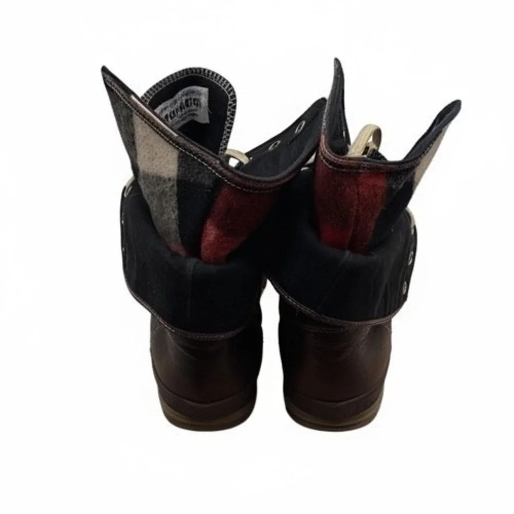 Woolrich Leather Lace-Up Combat Boots Men's 10.5 Women's 12 Brown